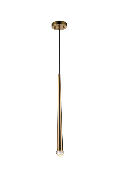 Renaie 2" LED Mini Pendant in Aged Gold Brass