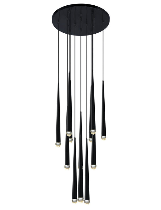 Renaie 23.5" 12-Light LED Pendant in Matte Black
