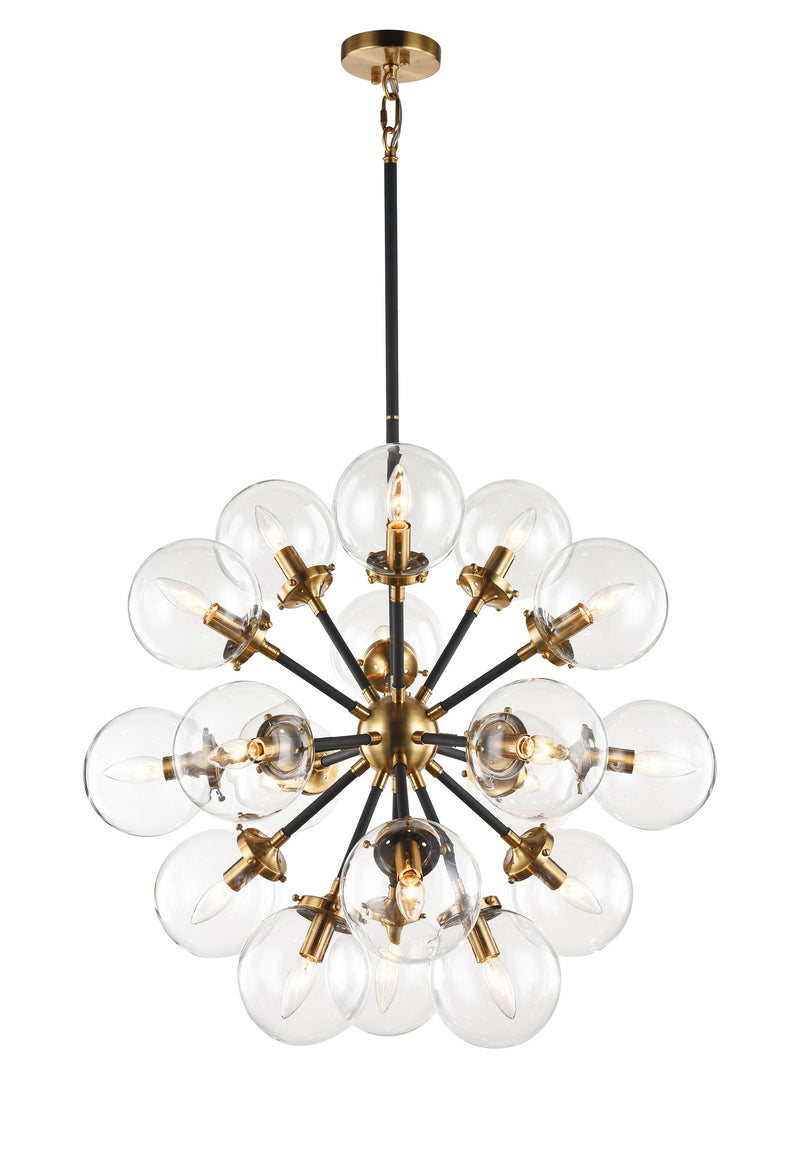 Soleil 18-Light Chandelier in Aged Gold Brass