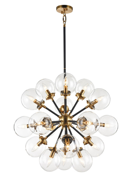 Soleil 18-Light Chandelier in Aged Gold Brass