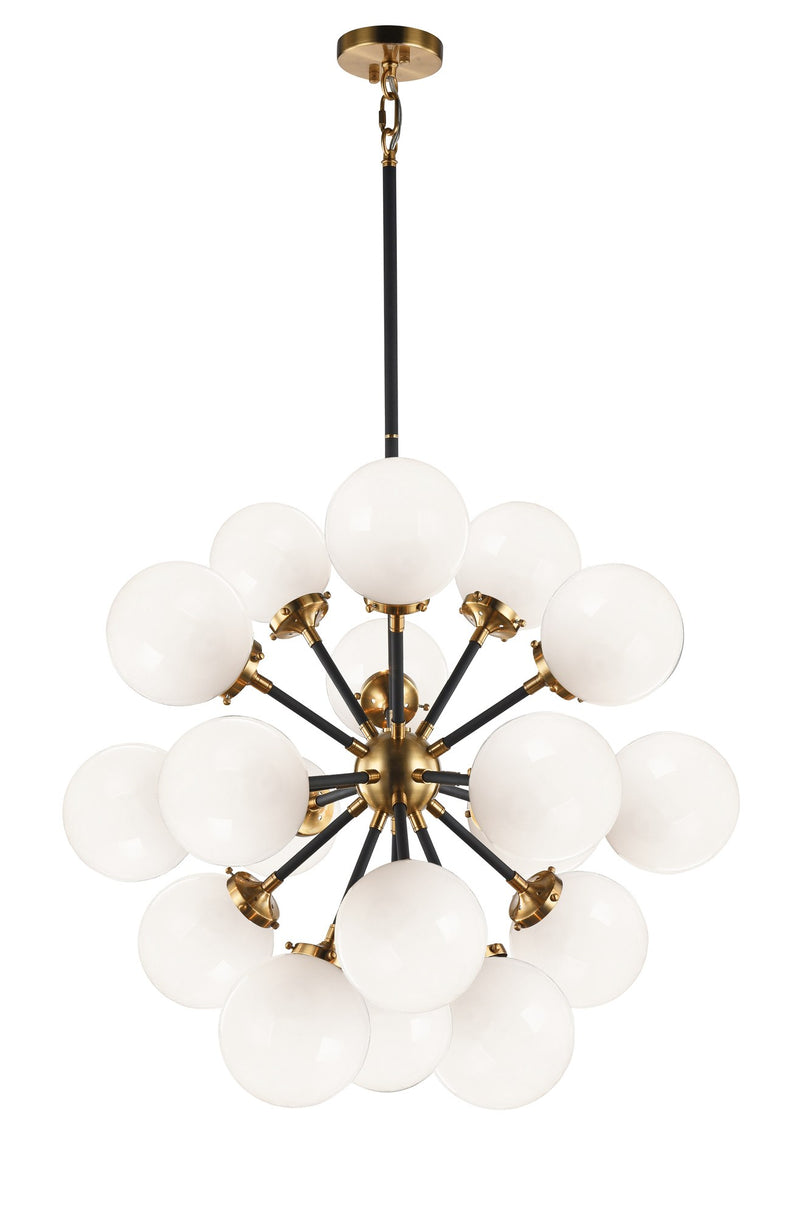 Soleil 18-Light Chandelier in Aged Gold Brass