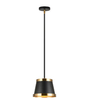 Caske Mini Pendant in Black / Aged Gold Brass