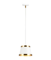 Caske Mini Pendant in White / Aged Gold Brass