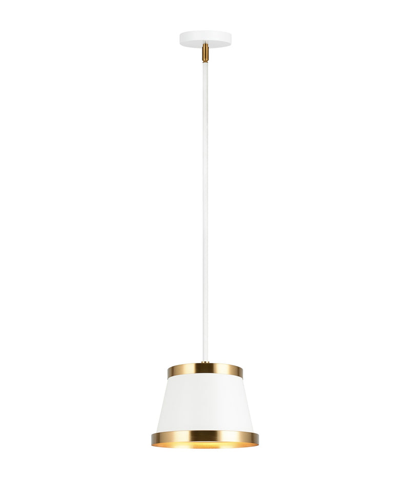Caske Mini Pendant in White / Aged Gold Brass
