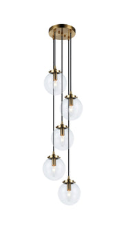 The Bougie 5-Light Pendant in Aged Gold Brass