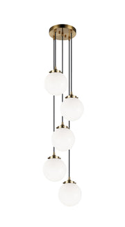 The Bougie 5-Light Pendant in Aged Gold Brass