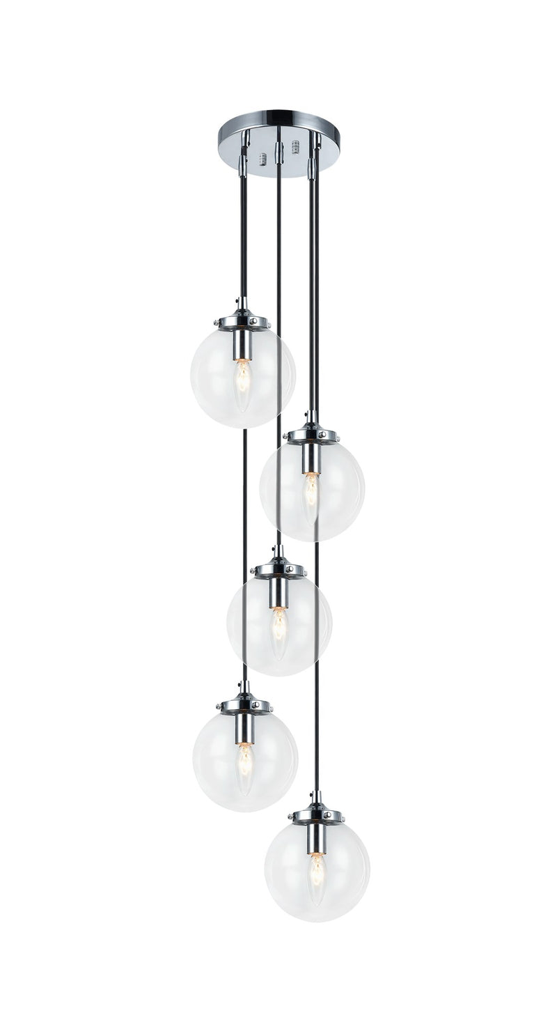 The Bougie 5-Light Pendant in Chrome