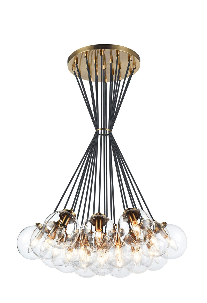 The Bougie 19-Light Pendant in Aged Gold Brass