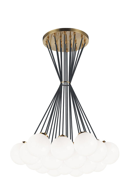 The Bougie 19-Light Pendant in Aged Gold Brass