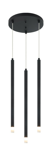 Reigndrop 3-Light Pendant in Matte Black