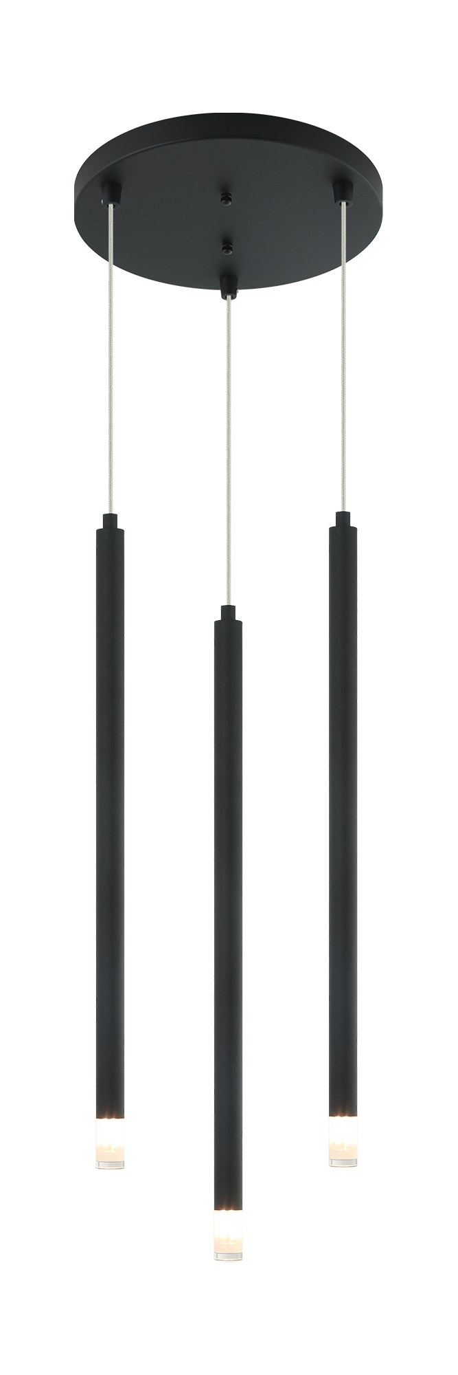Reigndrop 3-Light Pendant in Matte Black