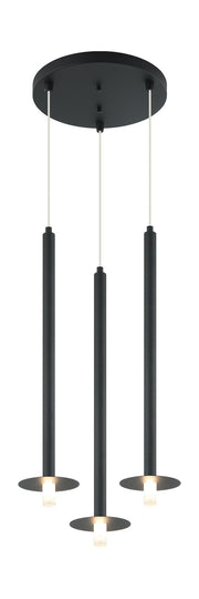 Reigndrop 3-Light Pendant in Matte Black