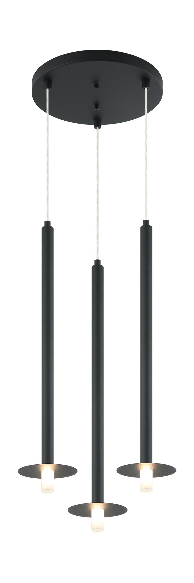 Reigndrop 3-Light Pendant in Matte Black