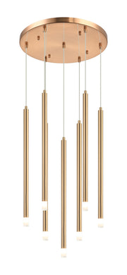 Reigndrop 7-Light Pendant in Aged Gold Brass