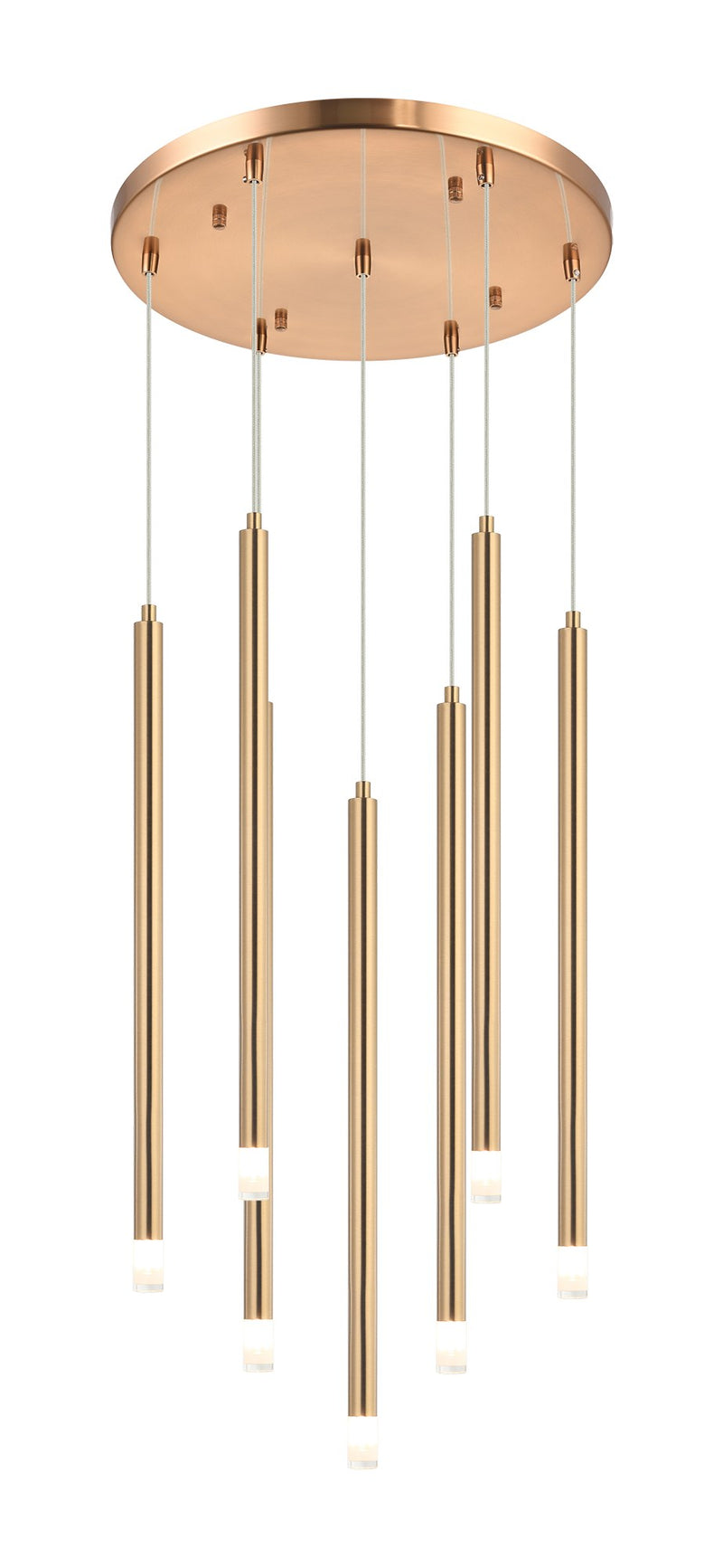 Reigndrop 7-Light Pendant in Aged Gold Brass