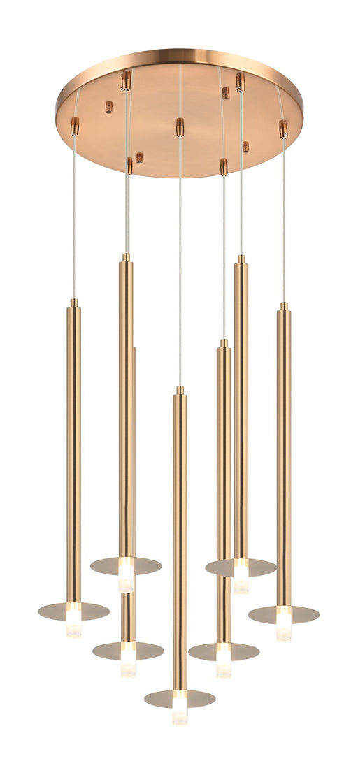 Reigndrop 7-Light Pendant in Aged Gold Brass
