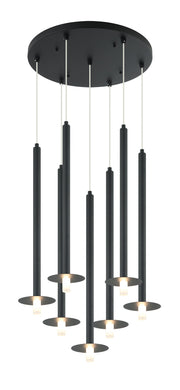 Reigndrop 7-Light Pendant in Matte Black