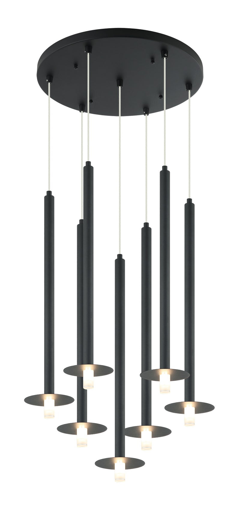 Reigndrop 7-Light Pendant in Matte Black