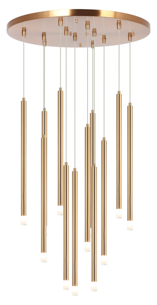 Reigndrop 12-Light Pendant in Aged Gold Brass