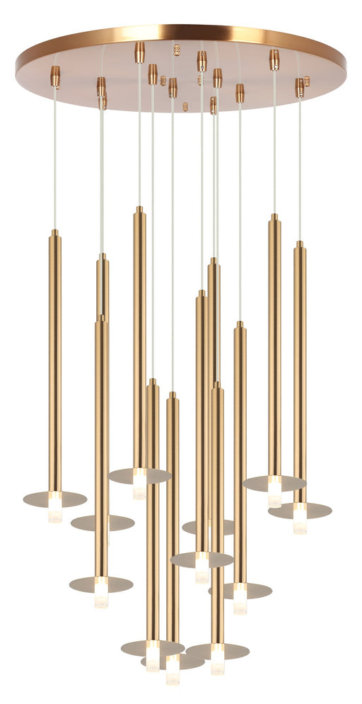 Reigndrop 12-Light Pendant in Aged Gold Brass