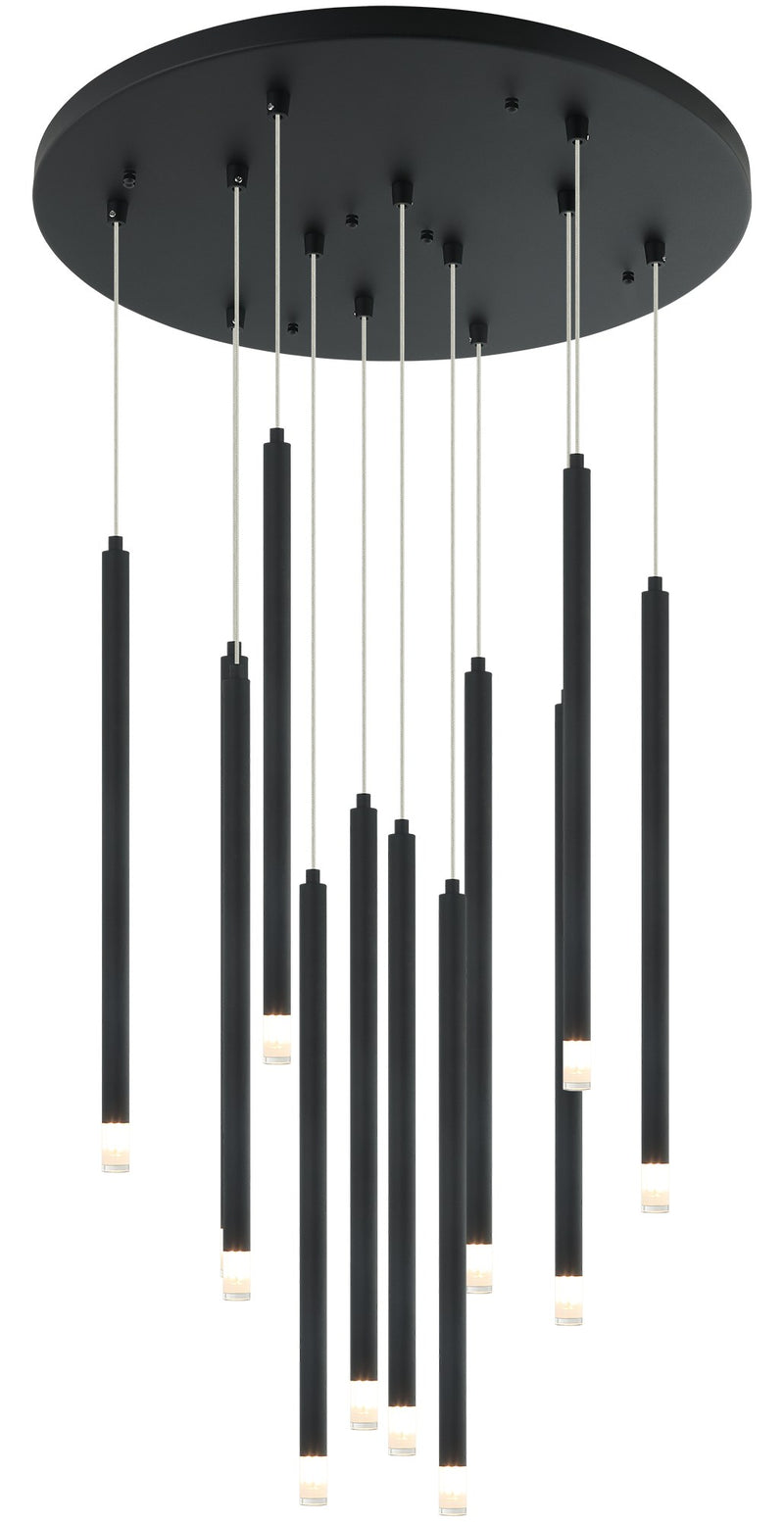 Reigndrop 12-Light Pendant in Matte Black