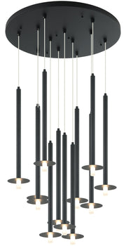 Reigndrop 12-Light Pendant in Matte Black