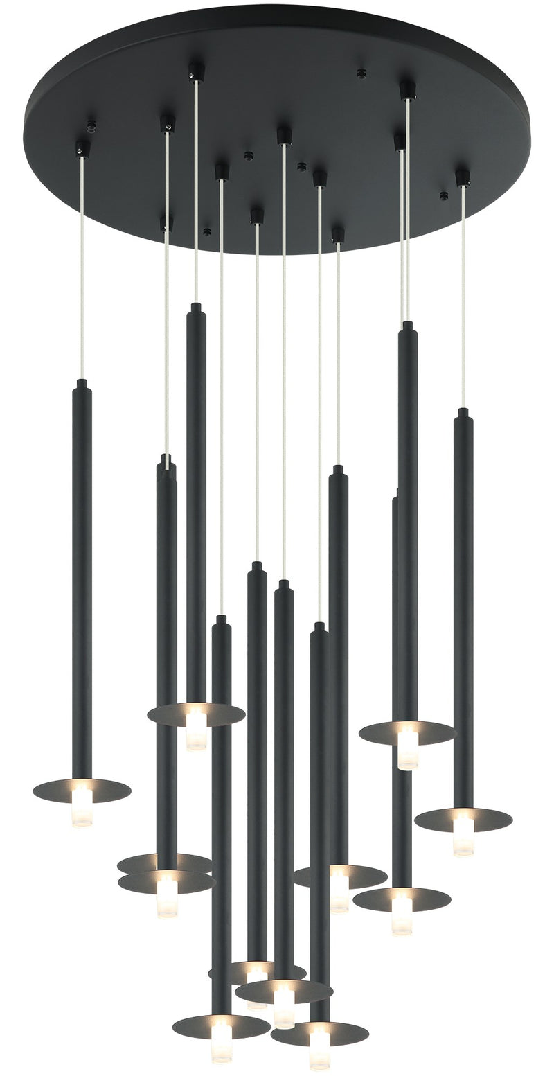 Reigndrop 12-Light Pendant in Matte Black
