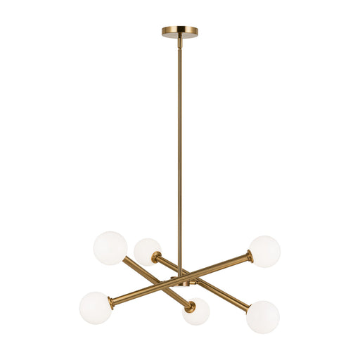 Matchstix 6-Light Chandelier in Aged Gold Brass