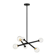 Matchstix 6-Light Chandelier in Black