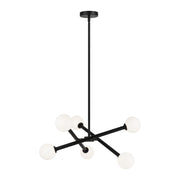 Matchstix 6-Light Chandelier in Black