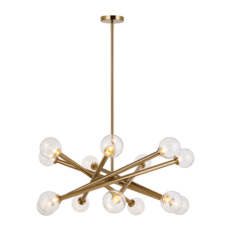 Matchstix 14-Light Chandelier in Aged Gold Brass