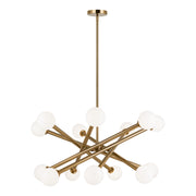 Matchstix 14-Light Chandelier in Aged Gold Brass