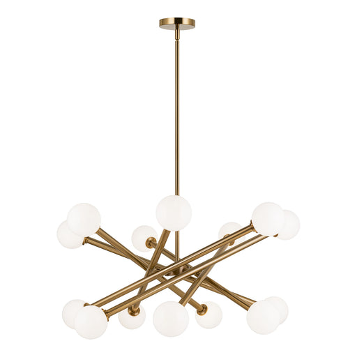 Matchstix 14-Light Chandelier in Aged Gold Brass