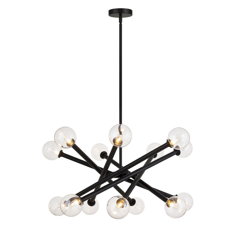 Matchstix 14-Light Chandelier in Black