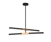 Lineare 28" 4-Light LED Chandelier in Matte Black / Aged Gold Brass