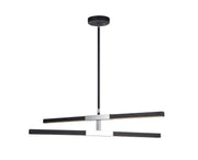 Lineare 28" 4-Light LED Chandelier in Matte Black / Chrome