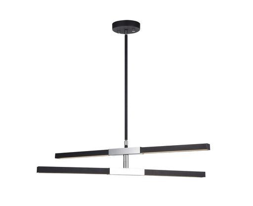 Lineare 28" 4-Light LED Chandelier in Matte Black / Chrome