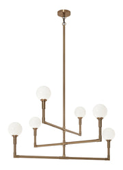 Candlestix 6-Light Chandelier in Aged Gold Brass