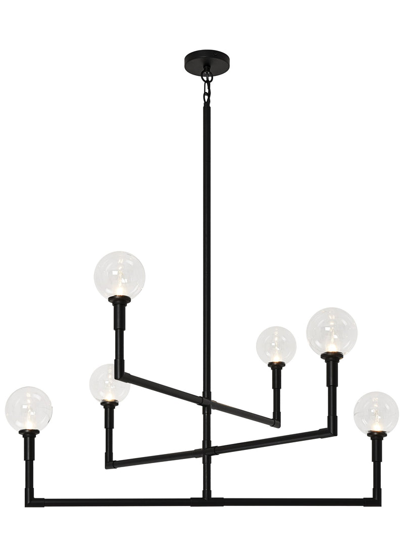 Candlestix 6-Light Chandelier in Black