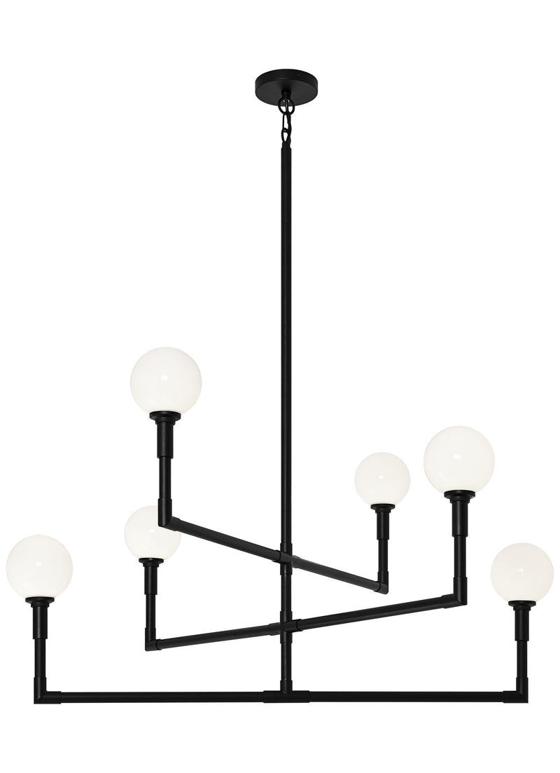 Candlestix 6-Light Chandelier in Black