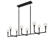 Candlestix 8-Light Linear Chandelier in Black