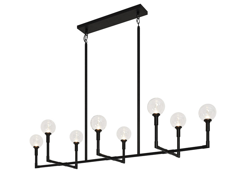 Candlestix 8-Light Linear Chandelier in Black