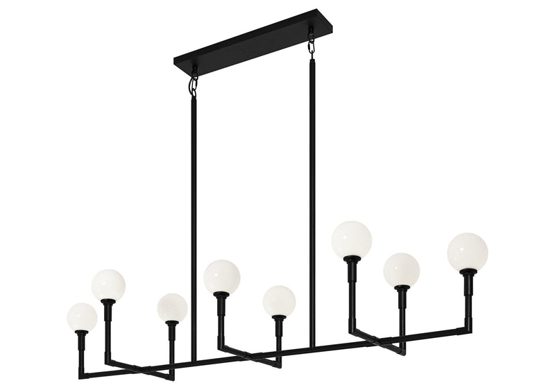 Candlestix 8-Light Linear Chandelier in Black