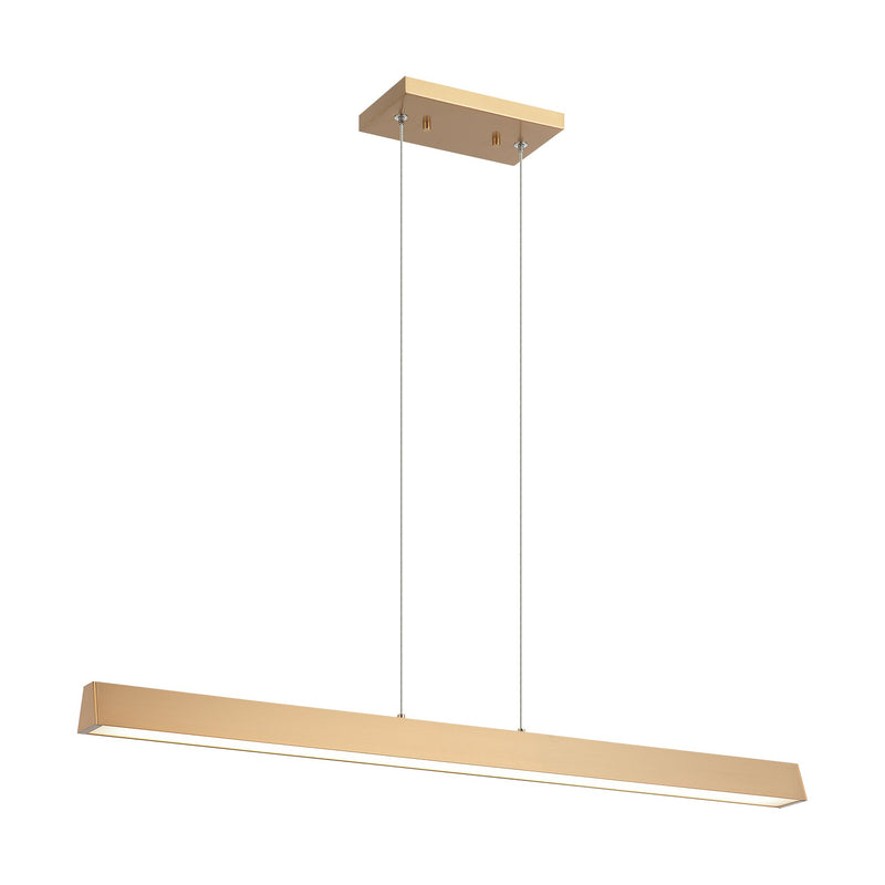 Isosceles 33" Linear Pendant in Aged Gold Brass