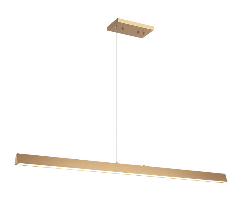 Isosceles 45" Linear Pendant in Aged Gold Brass