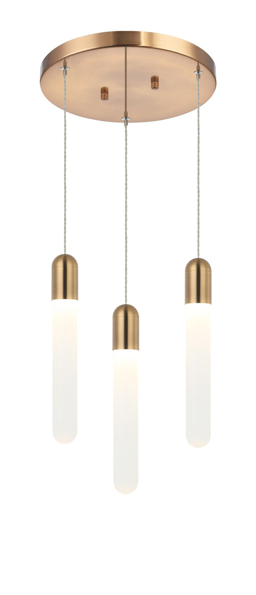 Aydin 3-Light Pendant in Aged Gold Brass
