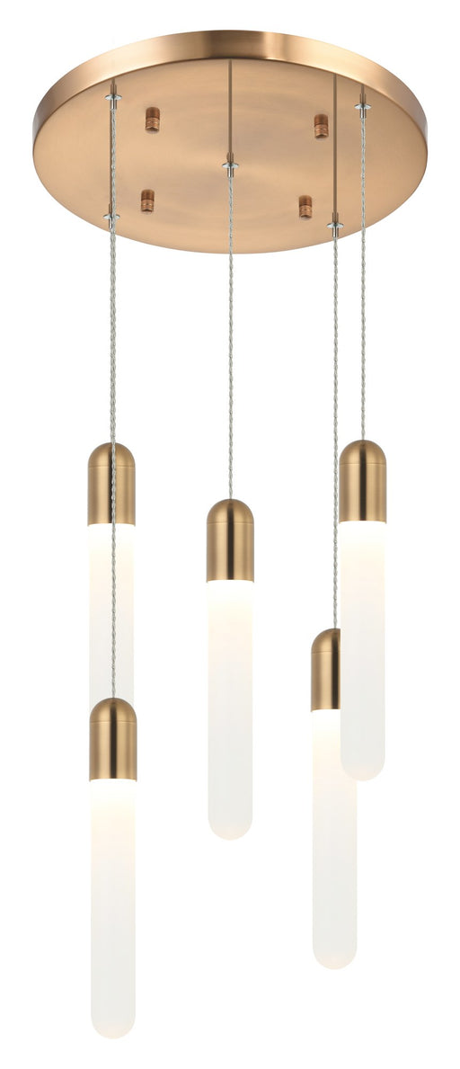 Aydin 5-Light Pendant in Aged Gold Brass