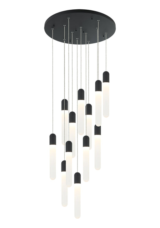 Aydin 12-Light Pendant in Matte Black