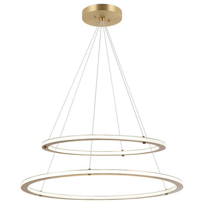 Victoria 32" 2-Light LED Chandelier in Brushed Gold