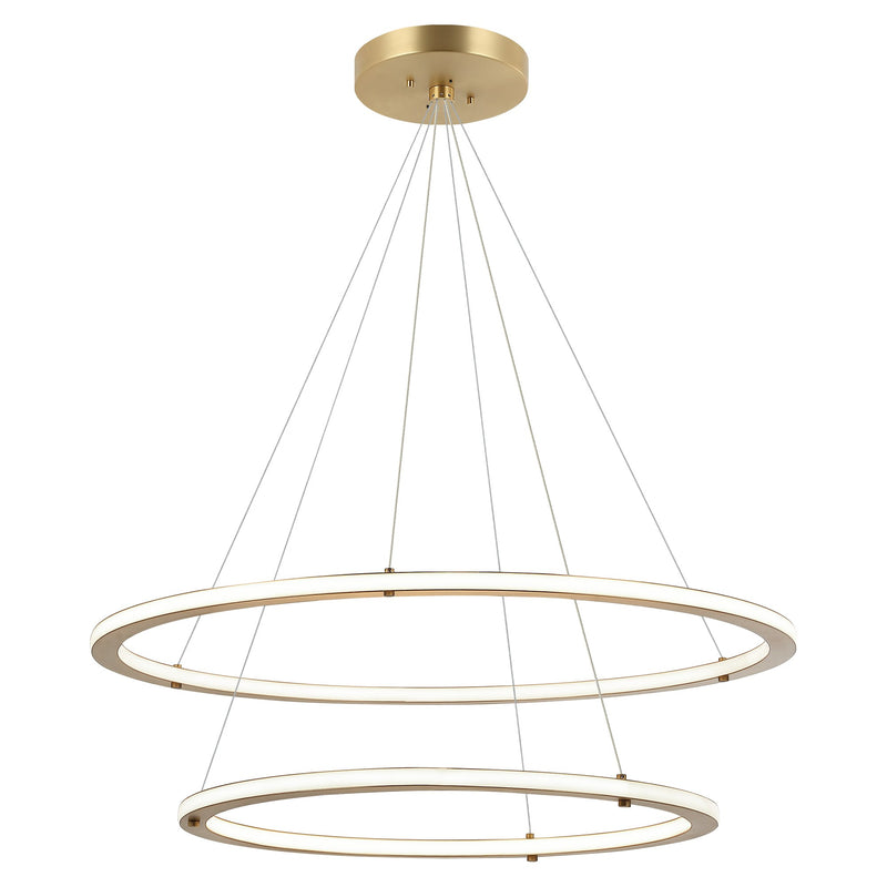 Victoria 32" 2-Light LED Chandelier in Brushed Gold